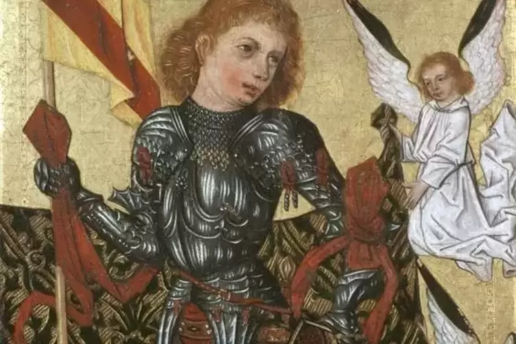 Bernhard als Ritter Christi: Das 1480/84 entstandene Andachtsbild zeigt den jugendlichen Markgrafen in ptächtiger Rüstung.  Foto