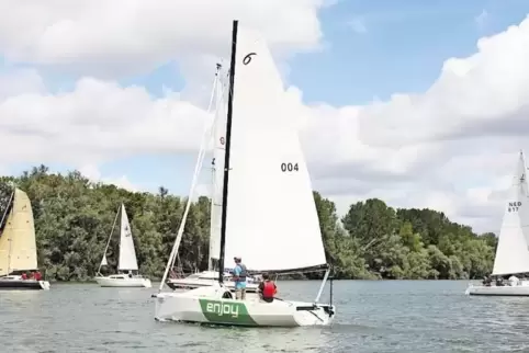 Fleißig kreuzen die Segler bei Waldsee.