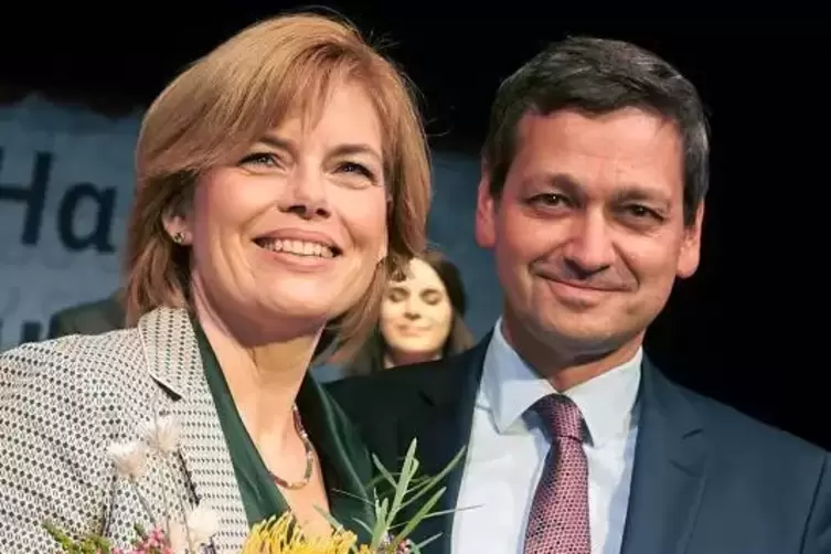 Julia Klöckner mit Christian Baldauf nach ihrer Wiederwahl zur Landesvorsitzenden im Oktober 2018. Foto: dpa