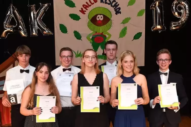 Preistr&auml;ger (von links): Farin Staub, Alicia Veth, Lucas Singer, Vanessa Haber, Max Scheliga, Larissa Ruschmaritsch und Simon Sc