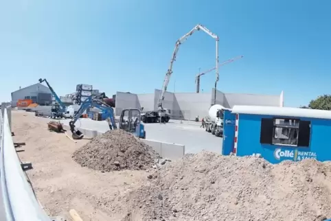 Die Baustelle der Firma Dinges im Industriegebiet. Der Kreis hat das Gefahrgutlager genehmigt.