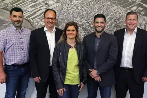 Die Kandidaten aus dem ersten Wahlgang (von links): Marco Germann, Matthias Filbert, Lisa Bohn, Jörg Söhner und Marcus Zeitler. 