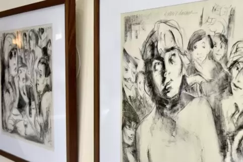 Impressionen aus Pariser Szenelokals oder übermüdete Barbesucher hat Albert-Lasard in ihren Lithografien festgehalten. Unser Bil