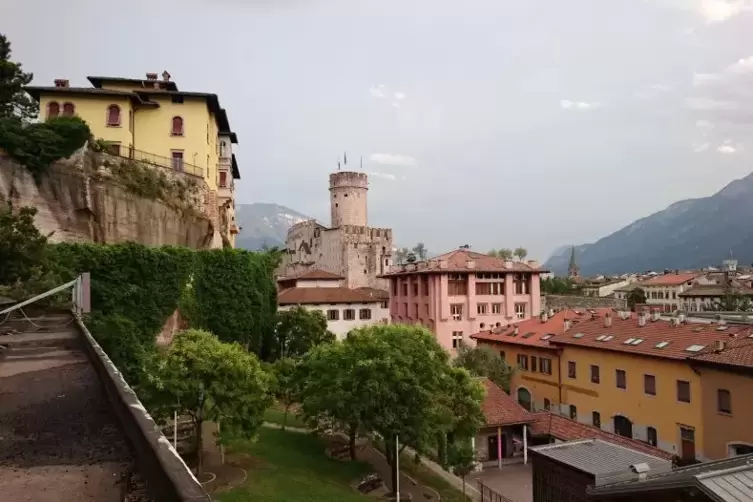 Die Aussicht der Radler aus ihrem Hotel in Trient