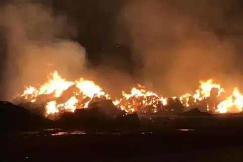 Die Feuerwehr fachte das Feuer mit Lüftern an, damit es schneller abbrennt.  Foto: Borne