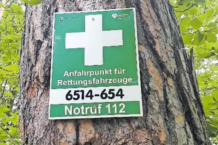 Gefunden: einer der Rettungspunkte, die im Notfall zur Orientierung angegeben werden k&ouml;nnen.
