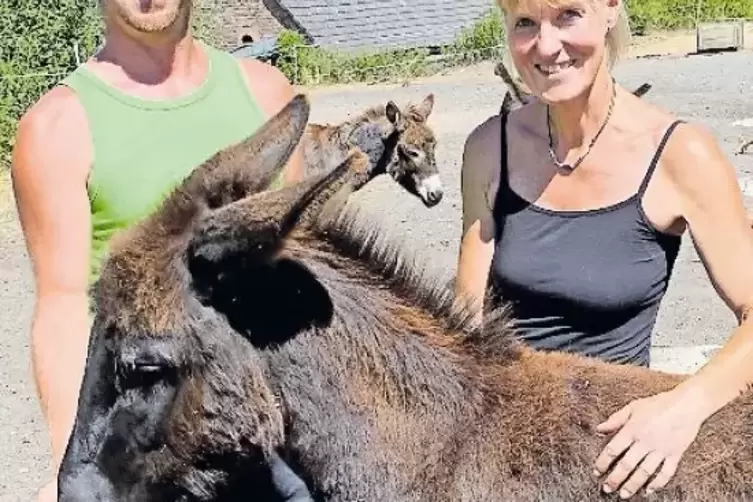 Gerrit Hayler und Elke Jung geben auch Eselin Lola ein Zuhause.