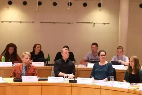 Die neue Grünen-Fraktion (von links): Hannah Trippner, Julius Baur, Jenni Follmann, Lukas Hartmann, verdeckt Christian Kolain, B