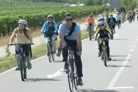Beim Erlebnistag Deutsche Weinstraße haben Radfahrer freie Bahn. Archivfoto: Linzmeier-Mehn