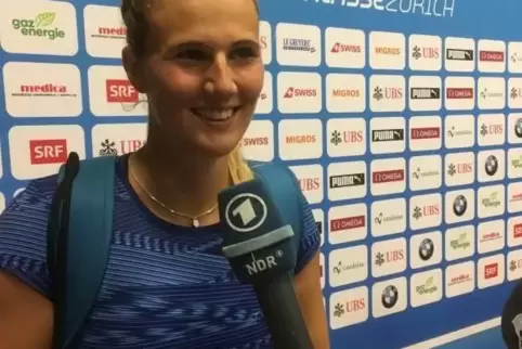 Gefragte Interviewpartnerin: Christin Hussong beim Diamond-League-Finale in Zürich.   Foto: Kullmann