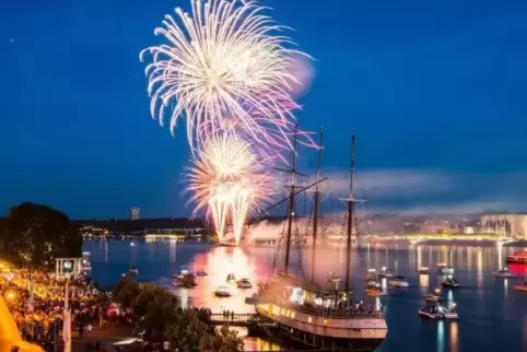 Das Abschlussfeuerwerk der Mainzer Johannisnacht am 24. Juni 2019. Foto: Andreas Arnold/dpa