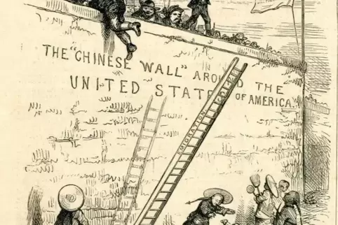 Erinnert an die Gegenwart: Auf das im Jahr 1884 verhängte Einreiseverbot für Chinesen für die Dauer von 40 Jahren antwortete Nas