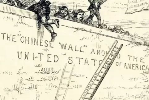 Erinnert an die Gegenwart: Auf das im Jahr 1884 verhängte Einreiseverbot für Chinesen für die Dauer von 40 Jahren antwortete Nas