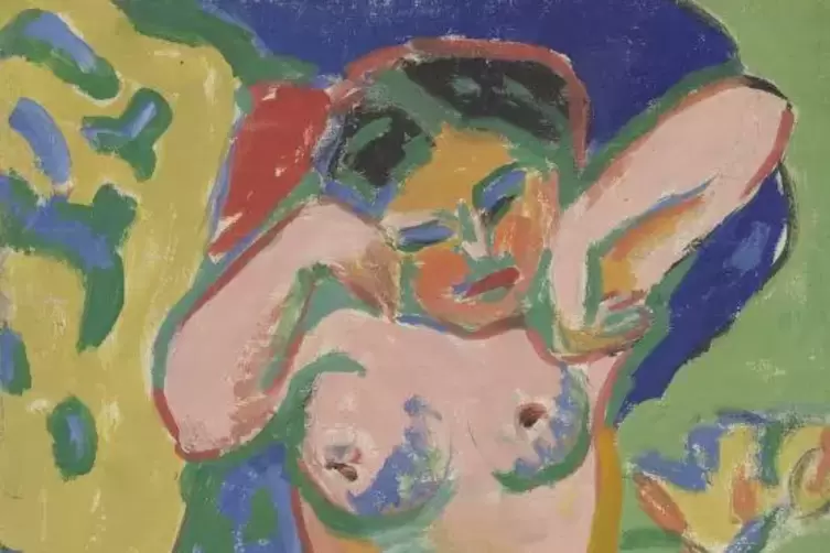 Inspiration Matisse? Kirchners M&auml;dchenakt auf bl&uuml;hender Wiese, 1909.
