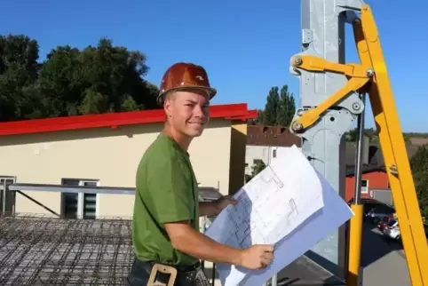 John Bamberger auf der Baustelle.