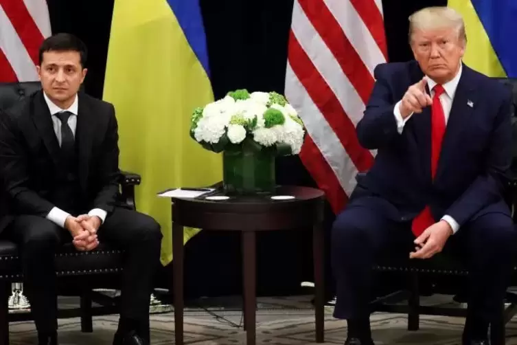 Sind sich einig in der Kritik an Deutschland: US-Präsident Trump (rechts) und der ukrainische Staatschef Selenskyj.