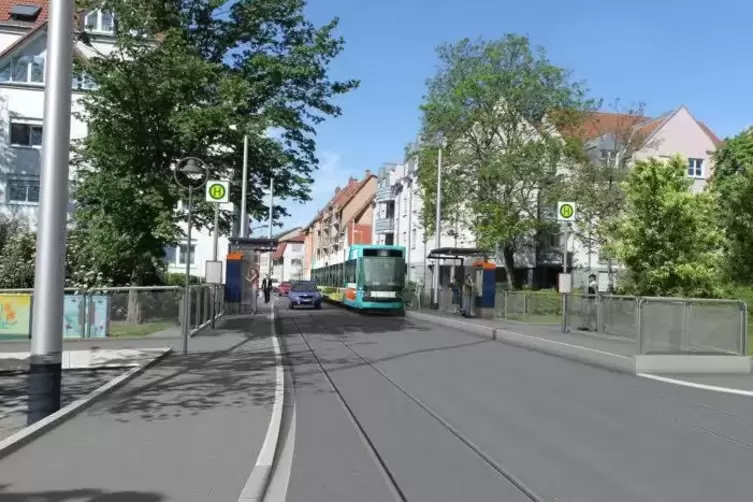 Entwurf f&uuml;r den sanierten Abschnitt in Alt-Friesenheim.