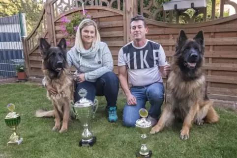 Erfolgreich: Die Schäferhunde Zico (rechts) und Babsi von Sarah Klein und Stefan Reich gehören bei der Bundessiegerzuchtschau in