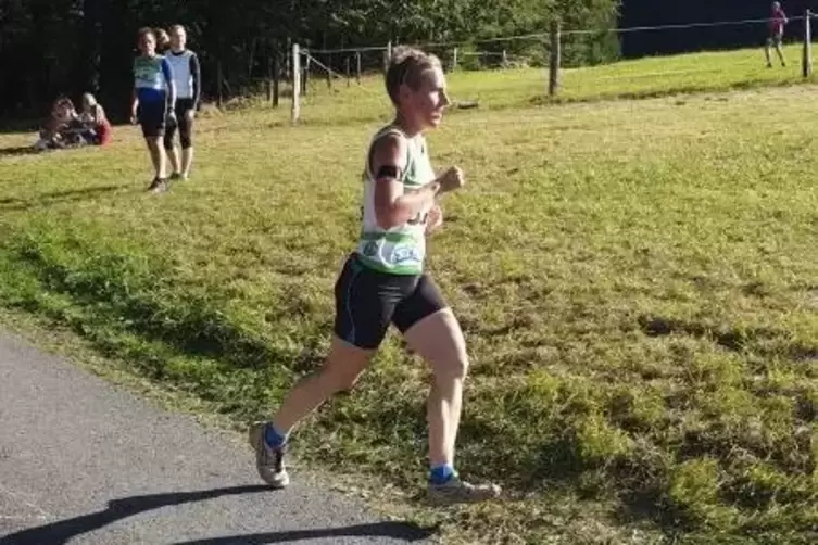 Sonja Deiß sprintete beim Sommerbiathlon...