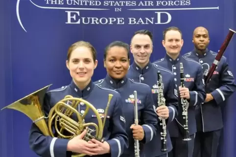 Das Quintett Winds Aloft (von links): Sarah Howard (Flöte), Justin Lucas (Oboe), Michael Morris (Klarinette), Chris Jackson (Fag