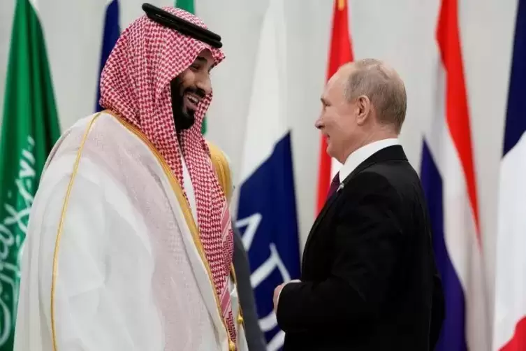 Wieder auf internationalem Parkett: Der saudische Kronprinz Mohammed bin Salman (links) mit Kreml-Chef Wladimir Putin beim G20-T