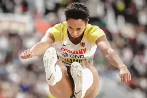 Malaika Mihambo sprang die Siegesweite von 7,30 Meter im dritten Versuch.