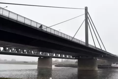 Die bestehende Rheinbrücke zwischen Wörth und Karlsruhe.