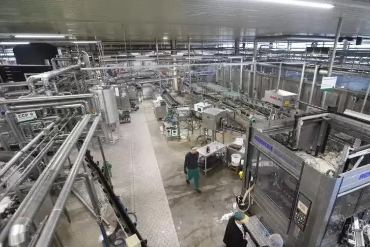 Bei der Endkontrolle wird jede einzelne Flasche unter die Lupe genommen. Ausschussquote: 0,05 Prozent.