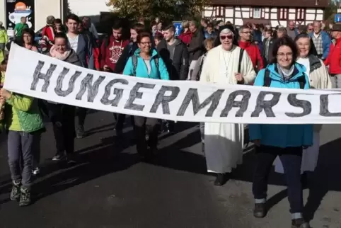 Hungermarsch 2017 mit Schwester Miguela Keller.