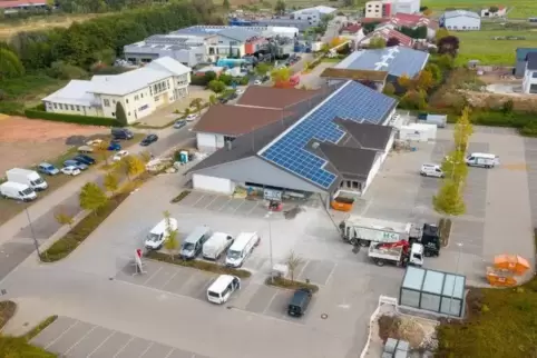 Die Aldi-Filiale in Eisenberg aus der Luft.