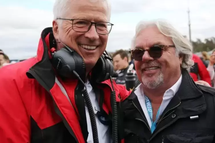 Rosberg-Teamchef Arno Zensen (links) und Teameigner Keke Rosberg freuten sich am letzten Rennwochenende der Saison in Hockenheim