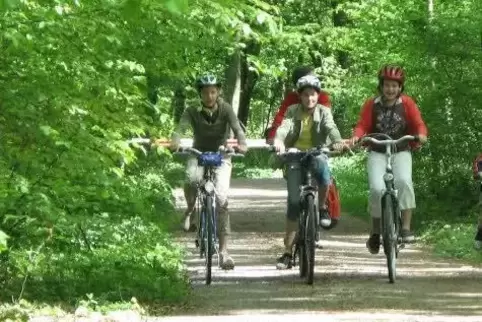Durch Wiesen und Wälder zwischen Rhein und Reben radeln. Vorder- und Südpfalz sind ein Paradies für Fahrradfahrer, einheimische 
