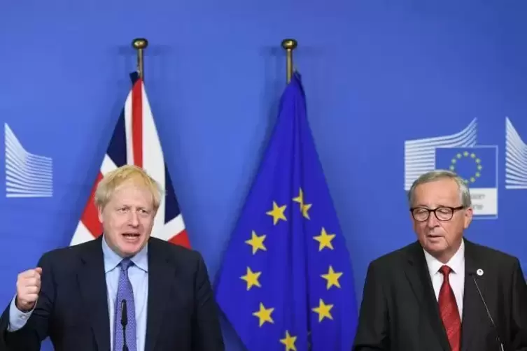 Einigung erzielt: der britische Premier Boris Johnson (links) und EU-Kommissionspräsident Jean-Claude Juncker.