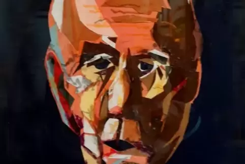 Christoph Legner: Selbstporträt (2019), Mischtechnik.