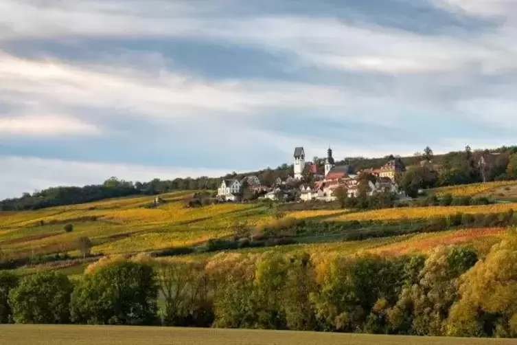 Goldener Oktober &uuml;ber den Weinbergen bei Zell.