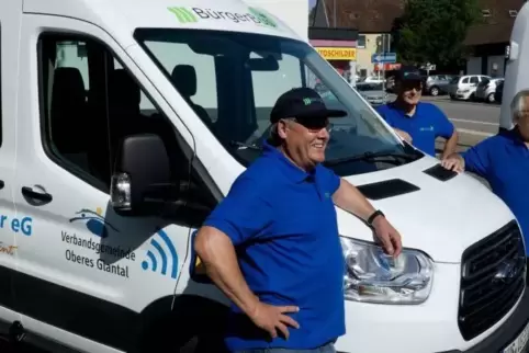 Am 6. Juli 2017 ist der erste Bürgerbus im Oberen Glantal gestartet: Die Fahrer Berthold Drumm, Karl-Heinz Stülpner und Walter H