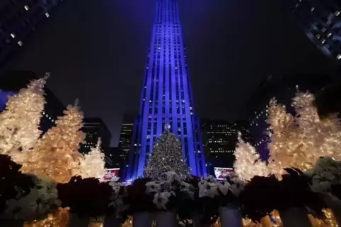 Wettglitzern: Rockefeller-Center in New York.