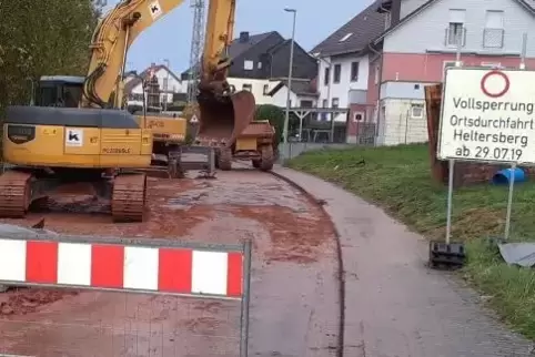 Derzeit läuft der Ausbau der Seebergstraße in Heltersberg.