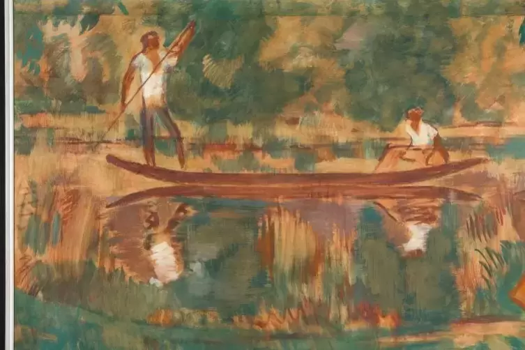 Albert Haueisens „Im Boot“, 1915/1919, Ol auf Leinwand.