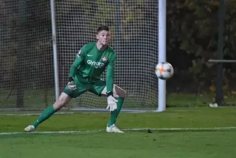 Schlussmann Jonas Weyand im Testspiel gegen den Regionalligisten Astoria Walldorf.