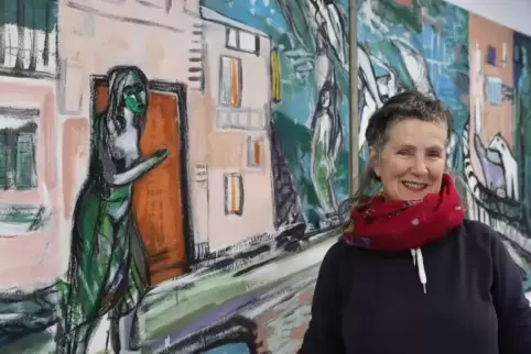 Kathrin Leopolder hat ihre Ausstellung dem kürzlich verstorbenen Vater gewidmet, der in Edenkoben eine Zeit lang als Gynäkologe 