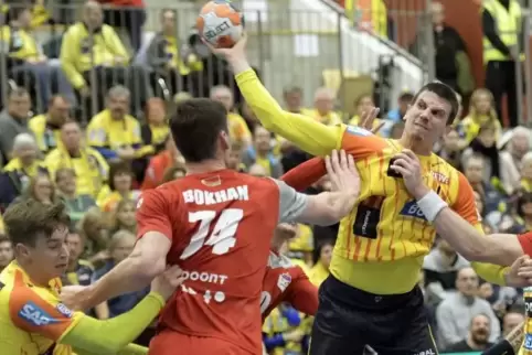 Andy Schmid in der Partie gegen Minsk.