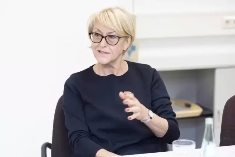 Margit Mohr im Dezember 2018 zu Gast in der Lauterer RHEINPFALZ-Redaktion.