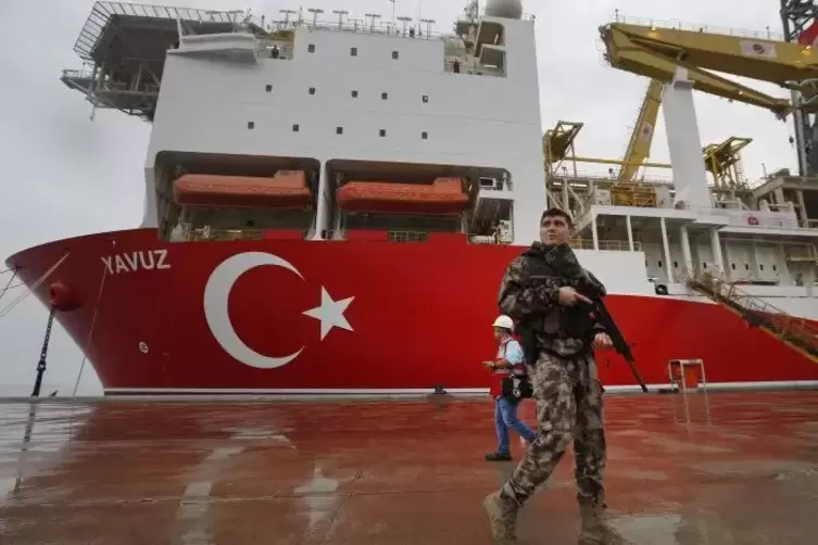 Kann nach Erdgas bohren: das türkische Schiff „Yavuz“.