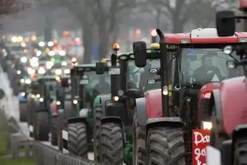 Die Landwirte demonstrieren gegen die Agrarpolitik der Bundesregierung. 