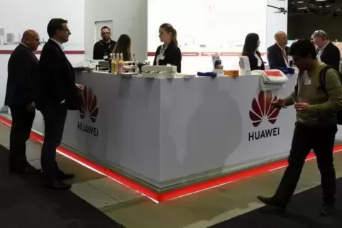 Gern gesehener Sponsor der SPD: Der umstrittene Telekom-Konzern Huawei aus China hatte einen Stand auf dem Parteitag vor einer W