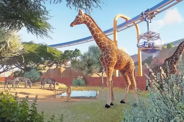 Giraffen und Zebras sind nur zwei von 80 Tierarten in „Planet Zoo“.