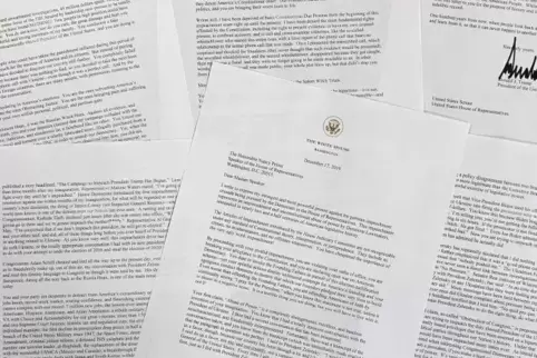 In einem sechsseitigen Brief ließ Präsident Trump seiner Wut über das Impeachmentverfahren freien Lauf.