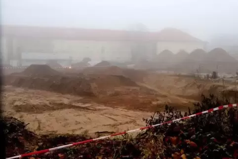 Baustelle mit Fliegerbombe: Die ehemalige Stengelkaserne in Germersheim.