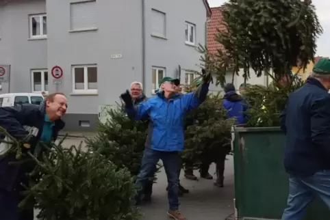 Da fliegt der Baum: Acht Sammelcontainer haben die Sammler vom MGV voll gemacht.